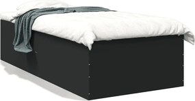 vidaXL Cadru de pat, negru, 90x190 cm, lemn prelucrat