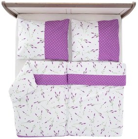 Lenjerie de pat din bumbac LAVANDA alb Dimensiune lenjerie de pat: 70 x 90 cm | 140 x 200 cm