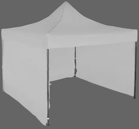 Pavilion de grădină 3x3m – din oțel, 3 pereţi laterali, Gri / antracit