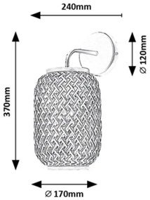 Aplică ADALLA 1xE27/40W/230V ratan Rabalux 71091