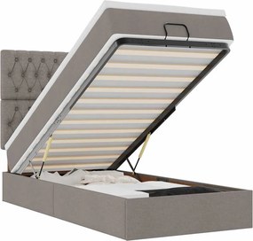 vidaXL Cadru de pat otoman cu saltea Taupe 90x190cm Material