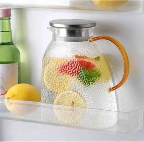 Carafa din sticla borosilicata cu capac din Inox, SQUARE, 1400 ml, 9x13x20 cm