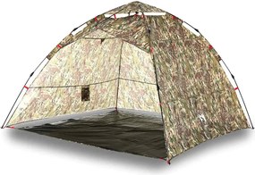vidaXL Cort de pescuit pentru 4 persoane, camuflaj, setare rapidă