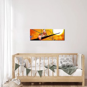Tablou picturii epochale străveche (cu ceas) (90x30 cm)