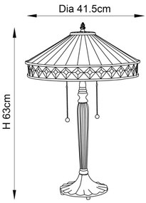 Endon 70935 - Lampă de masă Tiffany FARGO 2xE27/60W/230V, Ø 41,5 cm