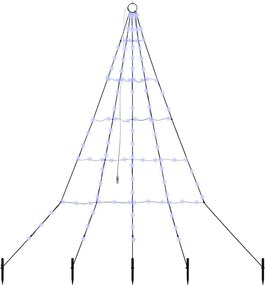 vidaXL Brad de Crăciun LED cu țevi de prindere în pământ 182 cm Metal