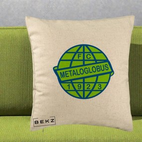 Perna Personalizata FC Metaloglobus Bucuresti 1923 Fotbal, 40x40 cm, Bej, Husa Detasabila, Perna Inclusa, BEKZ®