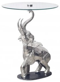 Masuta auxiliara design unicat Elephant 75cm argintiu