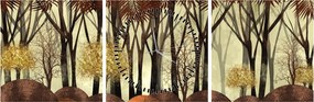 Tablou - Pădure decorativă (cu ceas) (90x30 cm)