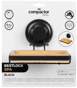 Săpunieră autoadezivă din bambus Compactor Bestlock SPA