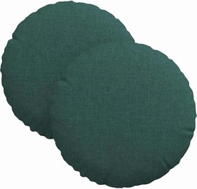vidaXL Perne de Șezut 2 pcs Verde închis Ø30 x 13 cm țesătură