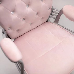 Scaun de birou din catifea elegant OFF 437 roz