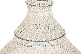 Lustră suspendată din scoici lucrate manual, alb, 140 x 52 cm, „Lombok”