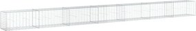 vidaXL Coș gabion cu capac, argintiu, 700x50x50 cm, fier galvanizat
