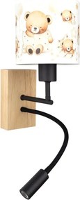 Brilagi - Lampă LED Flex. BOBO WOOD 1xE27/25W/230V + LED/3W stejar/negru/alb/miere