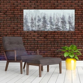 Tablou - Pădurea de pini II., aquarel (120x50 cm)