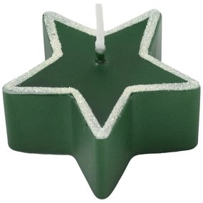 Set 4 lumânări Unipar Star, timp de ardere 4 h, verde