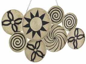 Decoratiune metalica de perete Turkana Large Natural / Negru, l107xA4xH62 cm