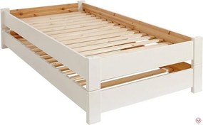 Pat Sumo alb cu 2 suprafete de dormit 90/200 cm