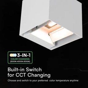 Lampă LED solară de perete cu senzor LED/9W/3,7V 3000/4000/5000K IP65 2600mAh alb