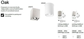 Spot aplicat / Plafoniera design modern minimalist OAK PL1 ROUND CEMENTO