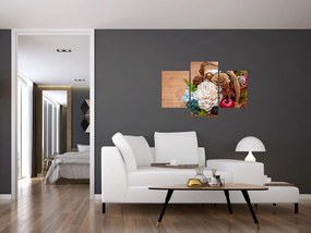 Tablou cu coș din nuiele (90x60 cm)