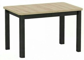 Masă extensibilă OSKAR, stejar artizanal/negru, PAL laminat/MDF, 120–2