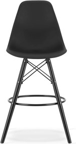 PROMO Scaun de bar negru CARBRY LAMAL cu picioare negre calitatea a II-a