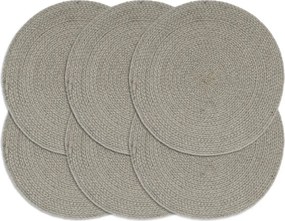 vidaXL Naproane, 6 buc., gri, 38 cm, bumbac, rotund
