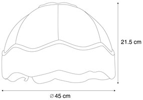 Abajur din material textil cu design cu frunze și interior alb 45/15/21,5 - Heritage
