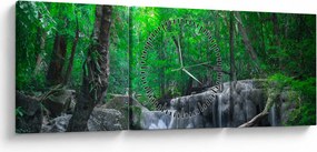 Tablou - Cascada Erawan, Kanchanaburi, Thailanda (cu ceas) (90x30 cm)