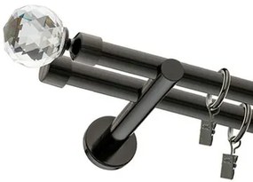 Galerie dubla PICIOR UNIVERSAL - KULA CRISTAL 19/19 - NEGRU (Alege marime: 320 cm)