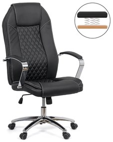 Scaun Directorial OFF 313 Negru – rezistent până la 150 Kg, ergonomic, cu șezut pe arcuri