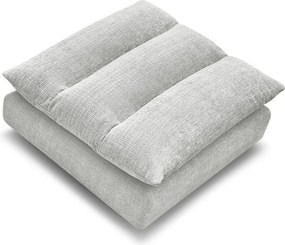 Taburet gri deschis cu tapițerie din chenille Neil – Bobochic Paris