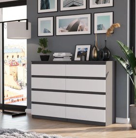 Comodă modernă cu 8 sertare R-140-S8 - diferite variante de culoare Alb