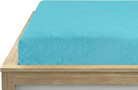 Cearsaf elastic din fleece MOLTON turcoaz 180 x 200 cm