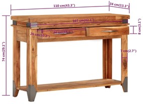 Masa consola, 110x34x74 cm, lemn masiv de acacia 1, 110 x 34 x 74 cm