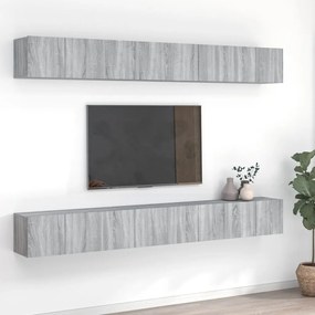 vidaXL Comode TV, 8 buc., gri sonoma, 60x30x30 cm, lemn prelucrat