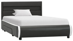 284979 vidaXL Cadru de pat cu LED, antracit, 100x200 cm, piele ecologică