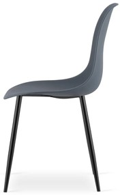 Set 4 scaune gri ardezie OSAKA cu picioare negre