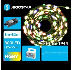 Instalație LED de Crăciun de exterior Aigostar 300xLED/8 funcții 33m IP44 multicolor