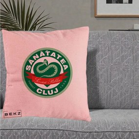 Perna Personalizata Sanatatea Cluj Servicii Publice 1986, 40x40 cm, Roz, Husa Detasabila, Perna Inclusa, BEKZ®