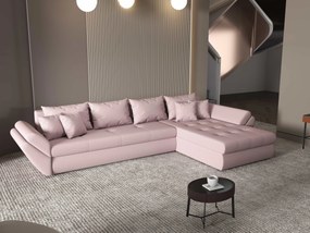 Colțar extensibil dumonde cu ladă de depozitare si sezut confortabil din spuma high-density, Loana XL Enjoy Flamingo II 335x185 cm