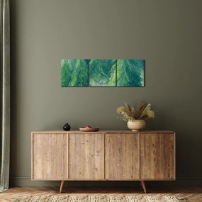 Tablou - Conifere pictate (cu ceas) (90x30 cm)