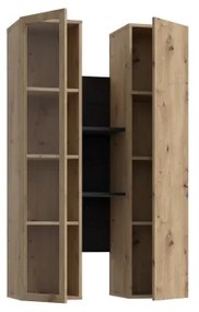 Poliță de perete INAR, stejar/negru