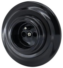 Bohemia-Design - Priză casnică retro din porțelan, cu ramă, 250V/16A, negru