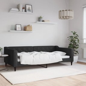 354168 vidaXL Cadru de pat, negru, 100 x 200 cm, material textil