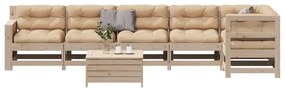 3250876 vidaXL Set mobilier de grădină cu perne, 7 piese, lemn masiv de pin