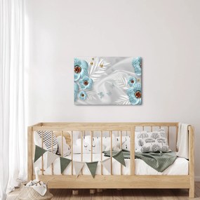 Tablou - 3D Flori albastre (70x50 cm)