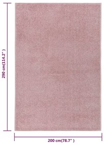 Covor cu fire scurte, roz, 200x290 cm Roz, 200 x 290 cm